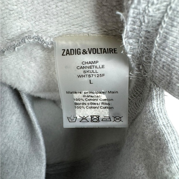 Zadig & Voltaire | Champ Cannetille Sweatshirt in Gris Chine Large - Picture 6 of 7
